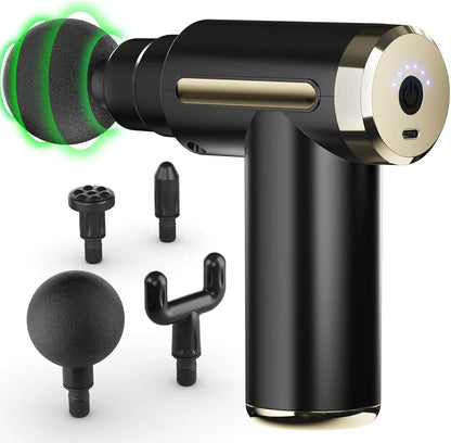 Deep Tissue Massage Gun  Handheld Electric Massager for Muscle Pain Relief with 6 Attachments & Adjustable Speed