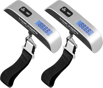 ravel Inspira Digital Luggage Scale – 110lb Capacity, Portable Hanging Baggage Scale with Battery –(Silver)