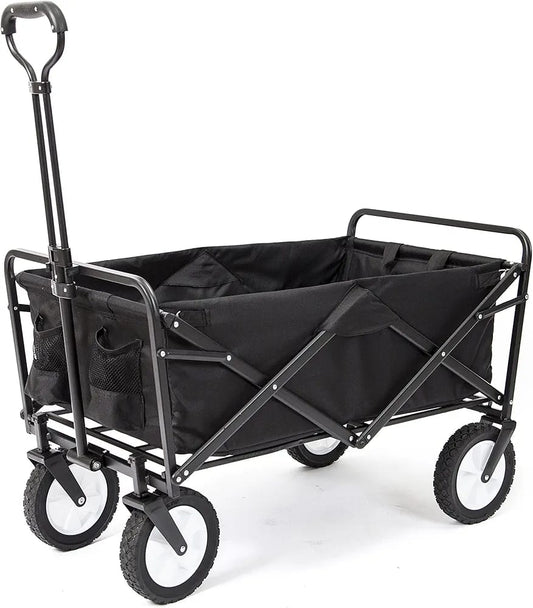 MacSports Collapsible Folding Outdoor Utility Wagon, Black