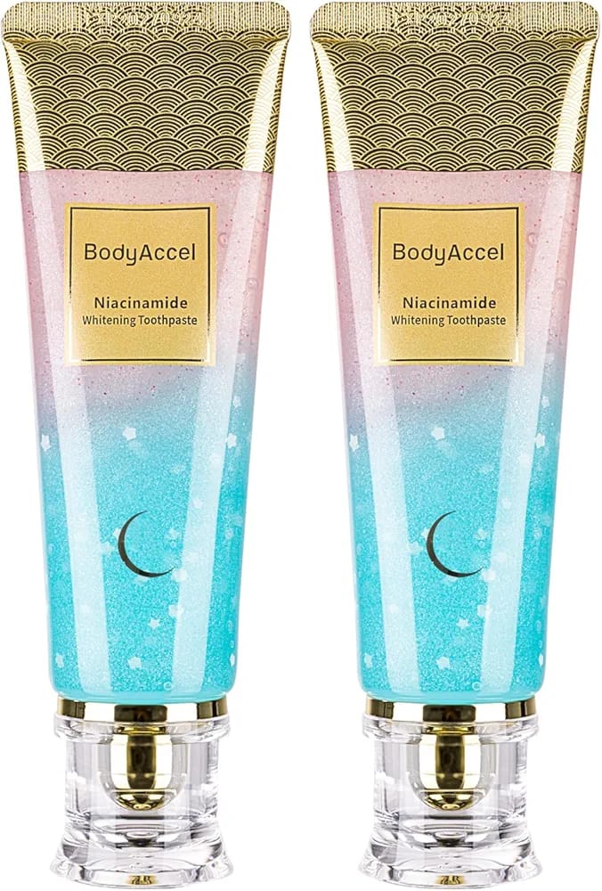 BodyAccel Niacinamide Whitening Toothpaste 🦷  – Natural Brightening, Fresh Breath, Gentle Formula (2 & 4-Pack)