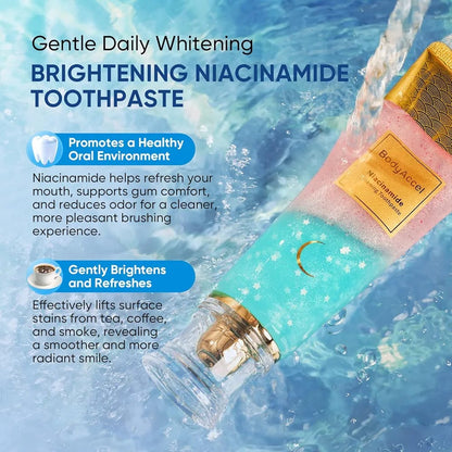 BodyAccel Niacinamide Whitening Toothpaste 🦷  – Natural Brightening, Fresh Breath, Gentle Formula (2 & 4-Pack)