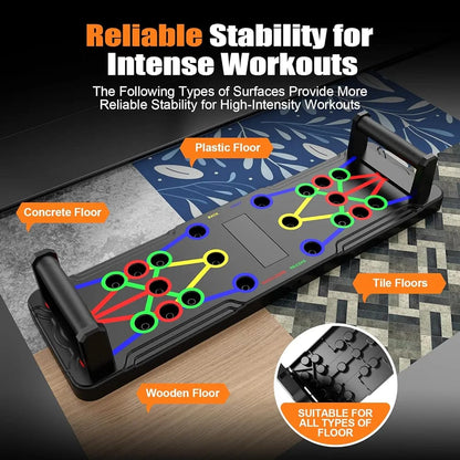 15-in-1 Solid Push-Up Board – Multi-Functional Home Workout System for Chest, Arms & Core | Men & Women